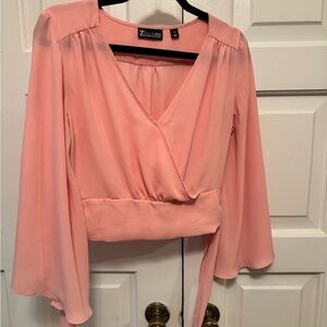 Pink Wrap Blouse